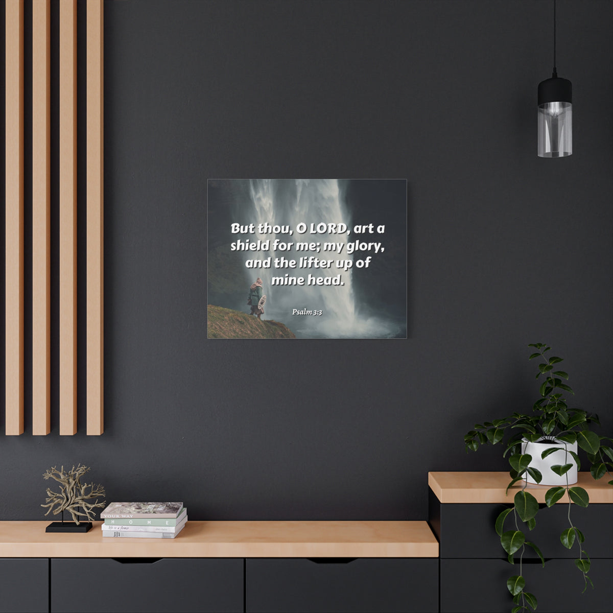 Scripture Canvas My Shield Psalm 3:3 Christian Wall Art Bible Verse Print Ready to Hang