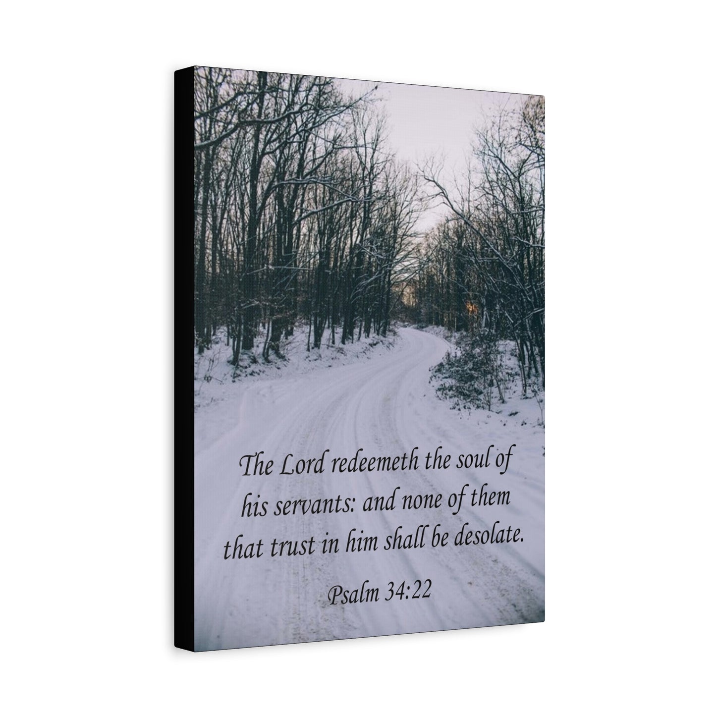 Bible Verse Canvas The Lord Redeemeth The Soul Psalm 34:22 Christian Home Décor Wall Art Scripture Ready to Hang Faith Print