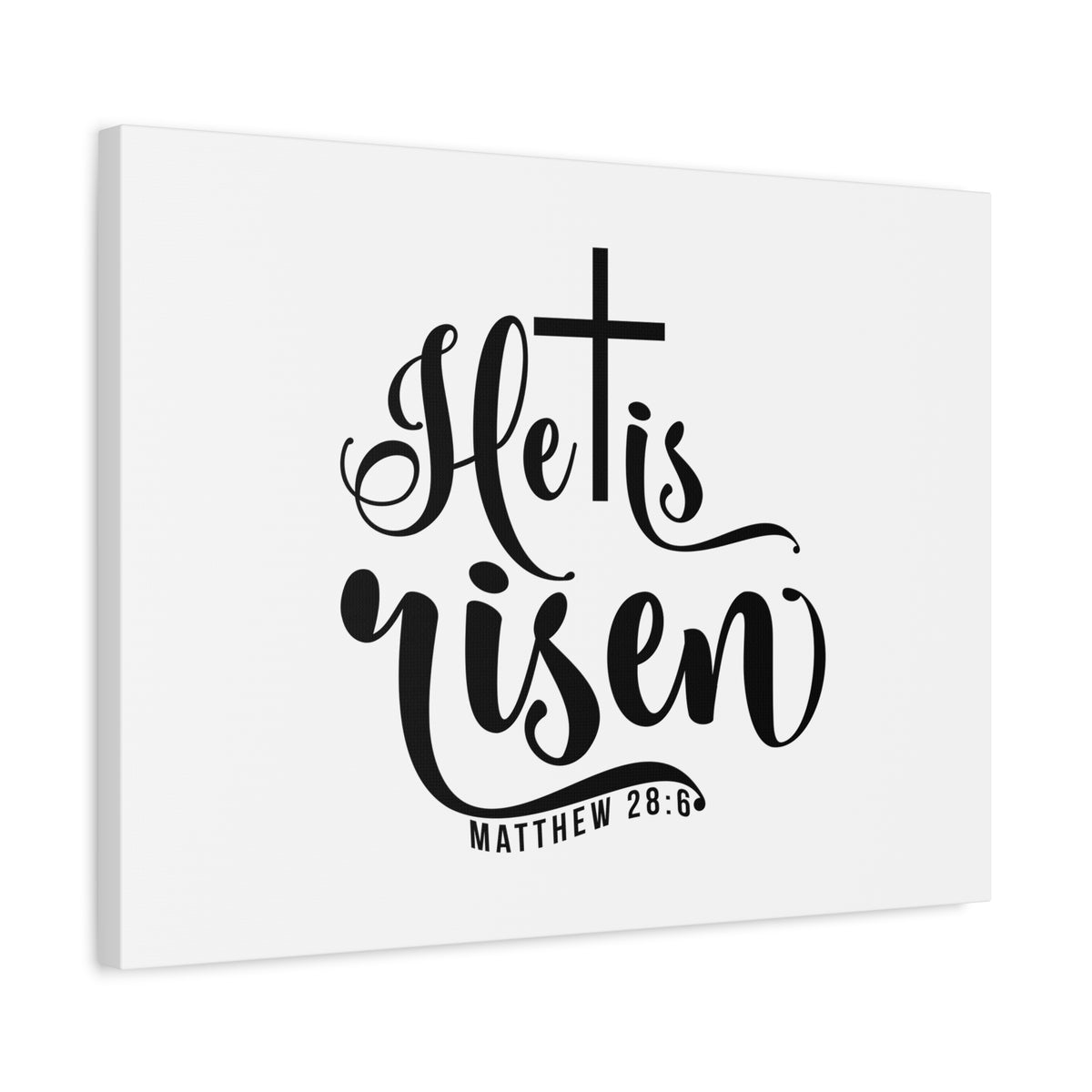Scripture Canvas He Is Risen Matthew 28:6 Christian Wall Art Bible Verse Print Ready to Hang