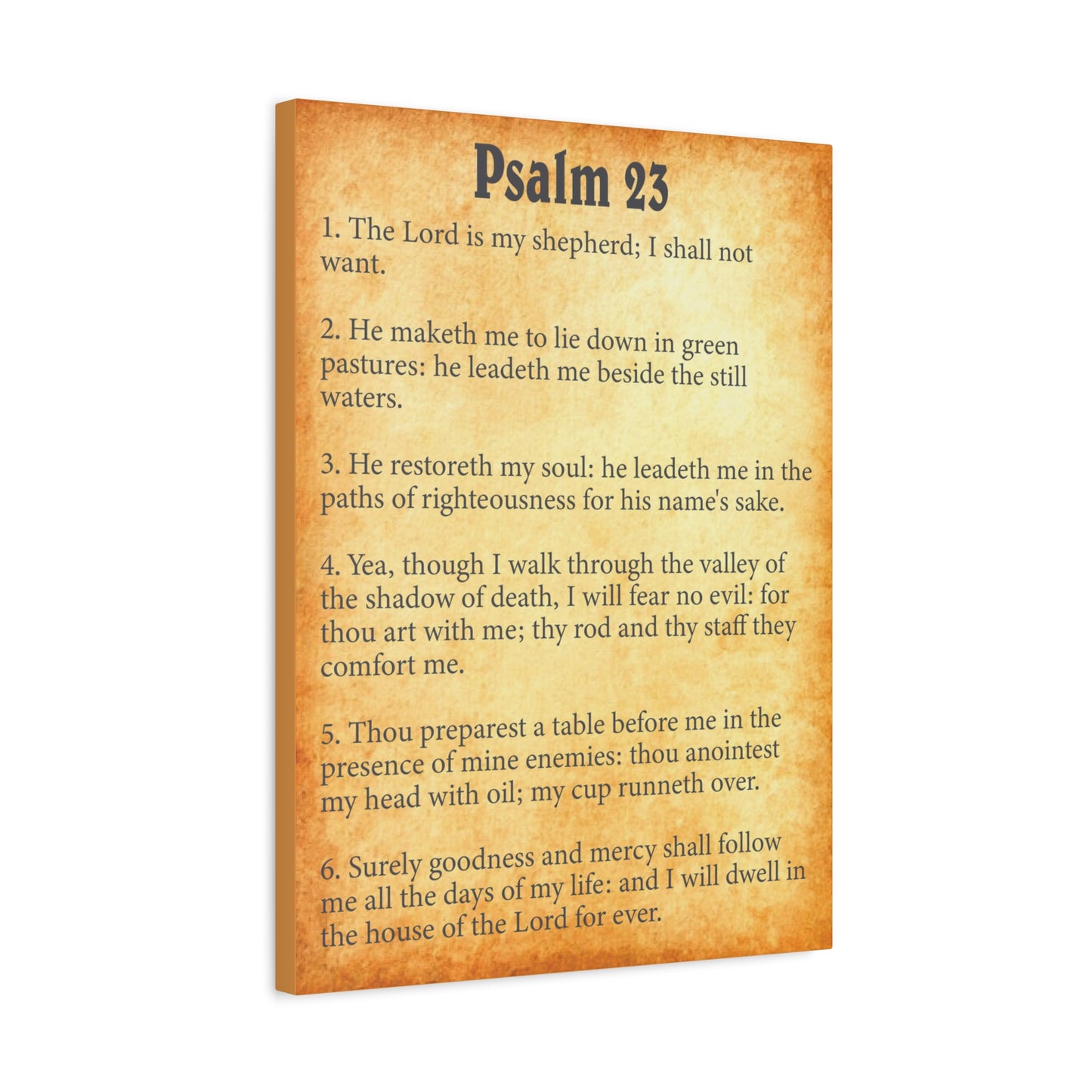 Scripture Walls Psalm 23 Yellow Bible Chapter Canvas Christian Wall Art Ready to Hang