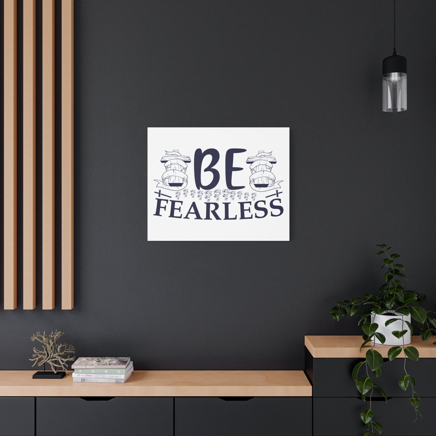 Scripture Canvas Be Fearless Psalm 46:2 Christian Wall Art Print Ready to Hang