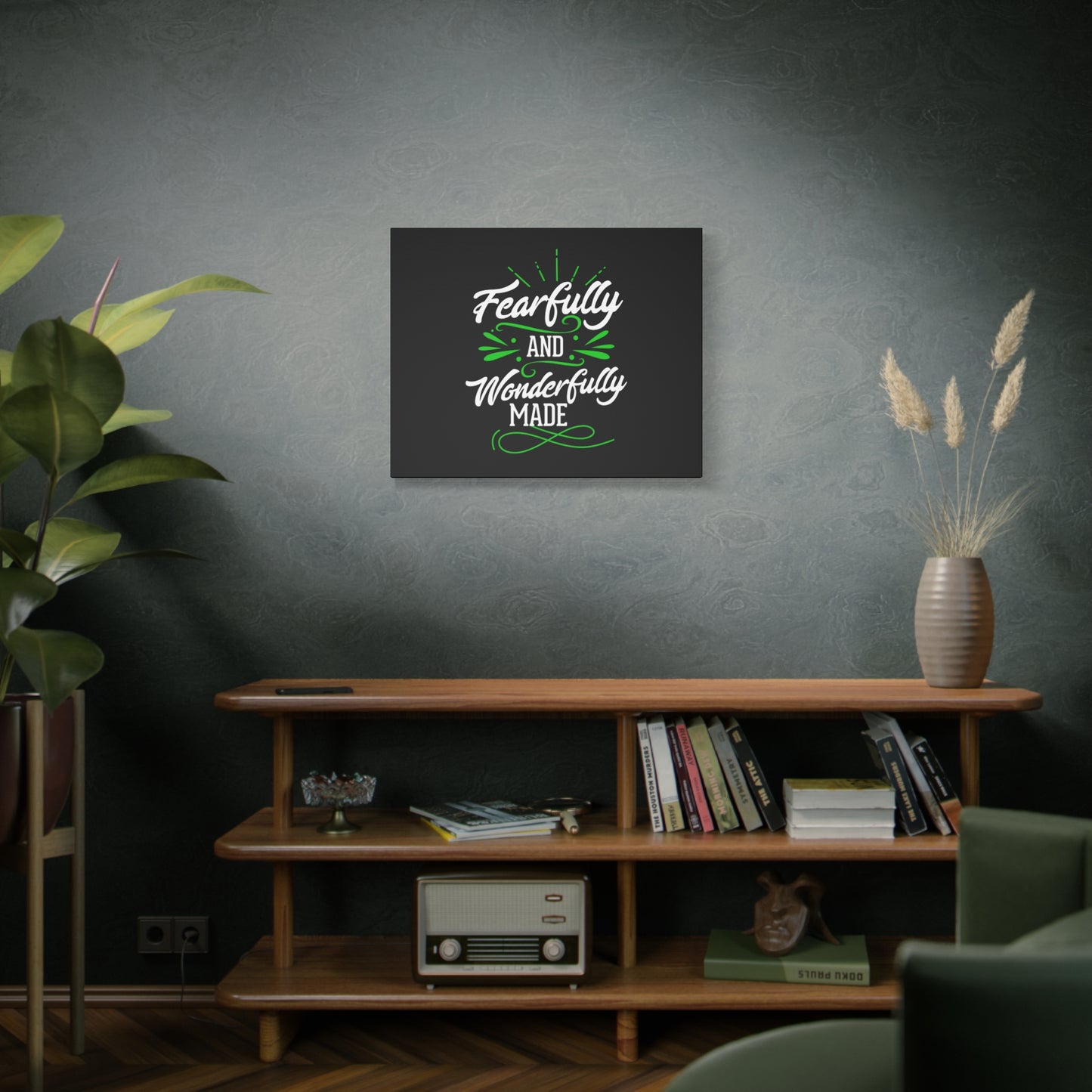 Scripture Canvas Wonderfully Made Psalm 139:14 Christian Wall Art Print Ready to Hang