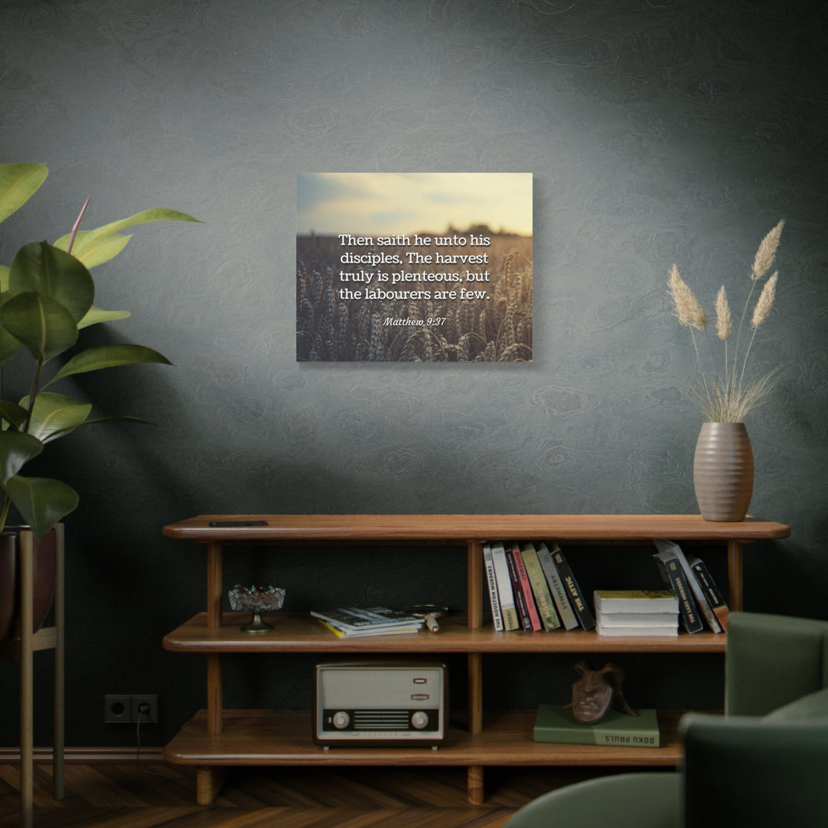 Scripture Canvas Disciples Matthew 9:37 Christian Wall Art Bible Verse Print Ready to Hang