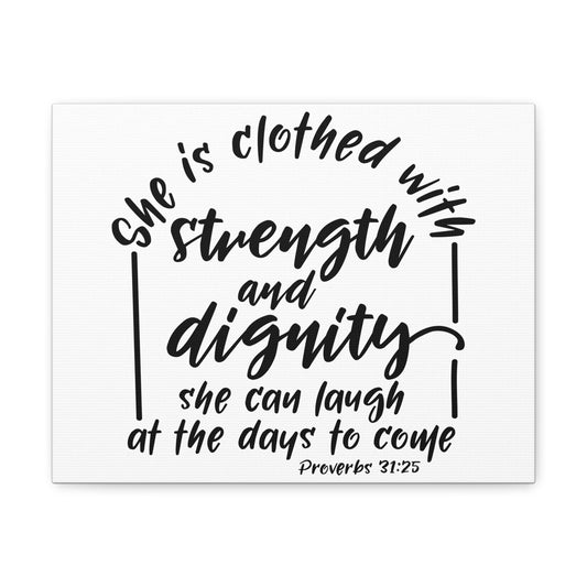 With Strength And Dignity Proverbs 31:25 Christian Wall Art Bible Verse Print Ready to Hang