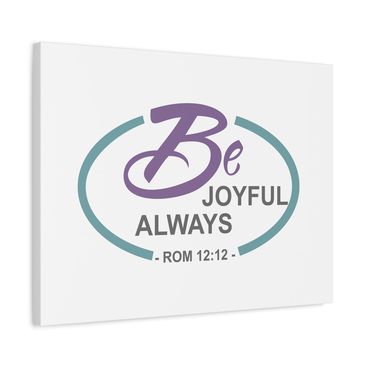 Scripture Canvas Joyful Always Romans 12:12 Dark Purple Christian Wall Art Bible Verse Print Ready to Hang
