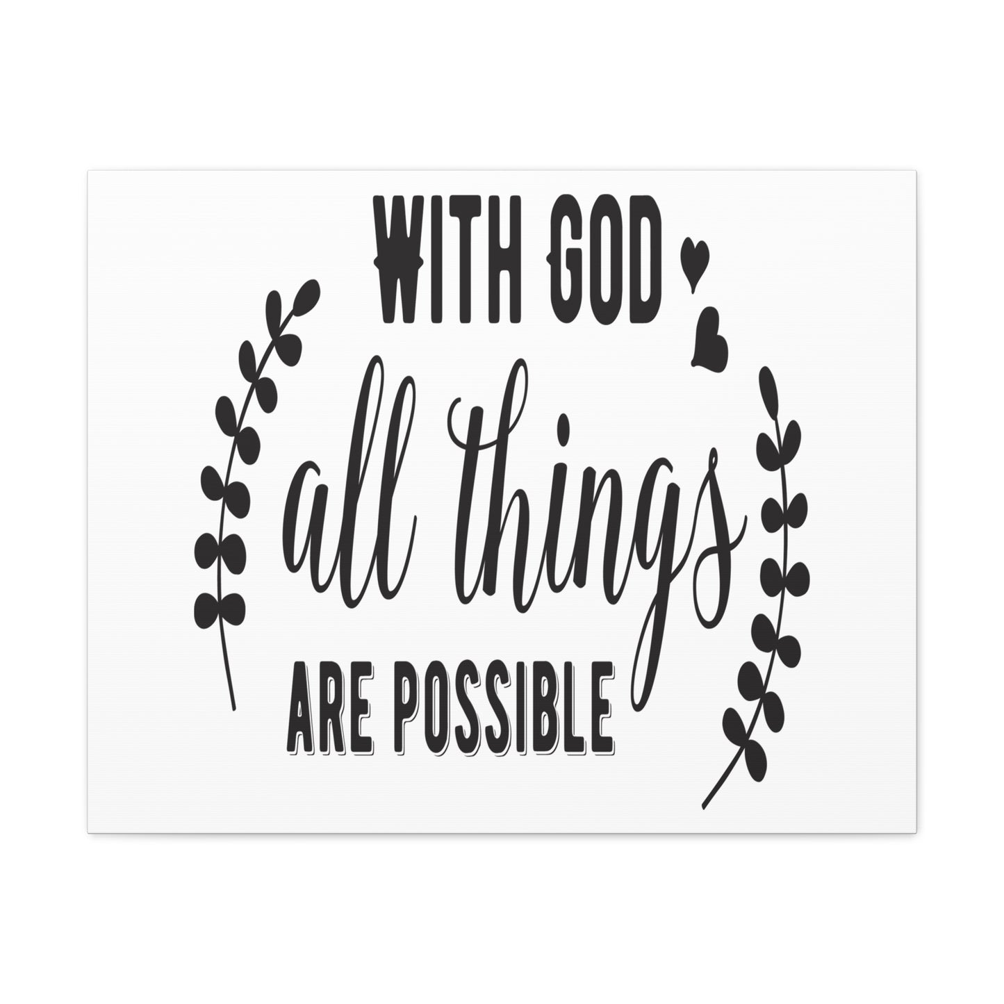 Things Are Possible Matthew 19:26 Christian Wall Art Print Ready to Hang