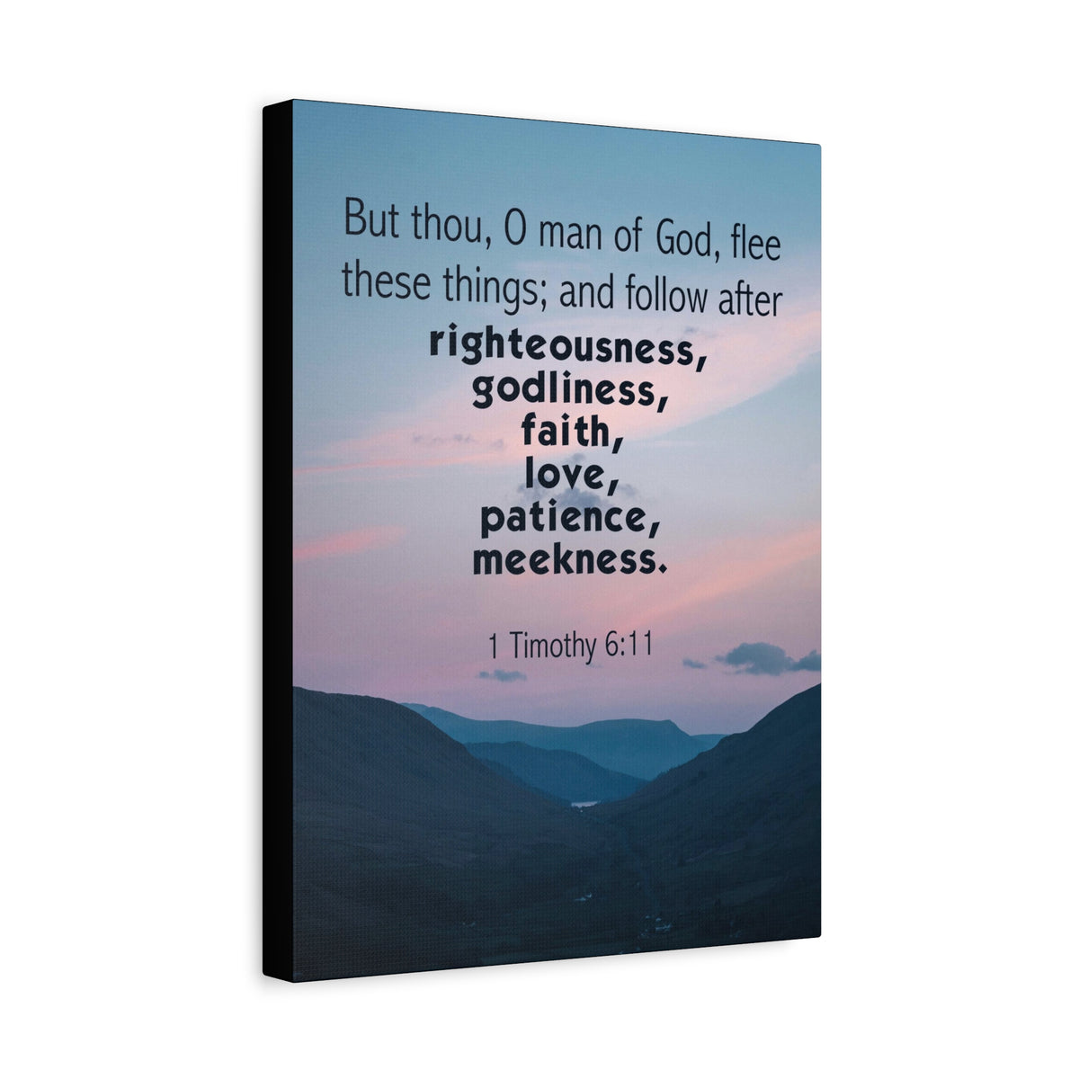 Scripture Canvas O Man of God 1 Timothy 6:11 Christian Wall Art Bible Verse Print Ready to Hang