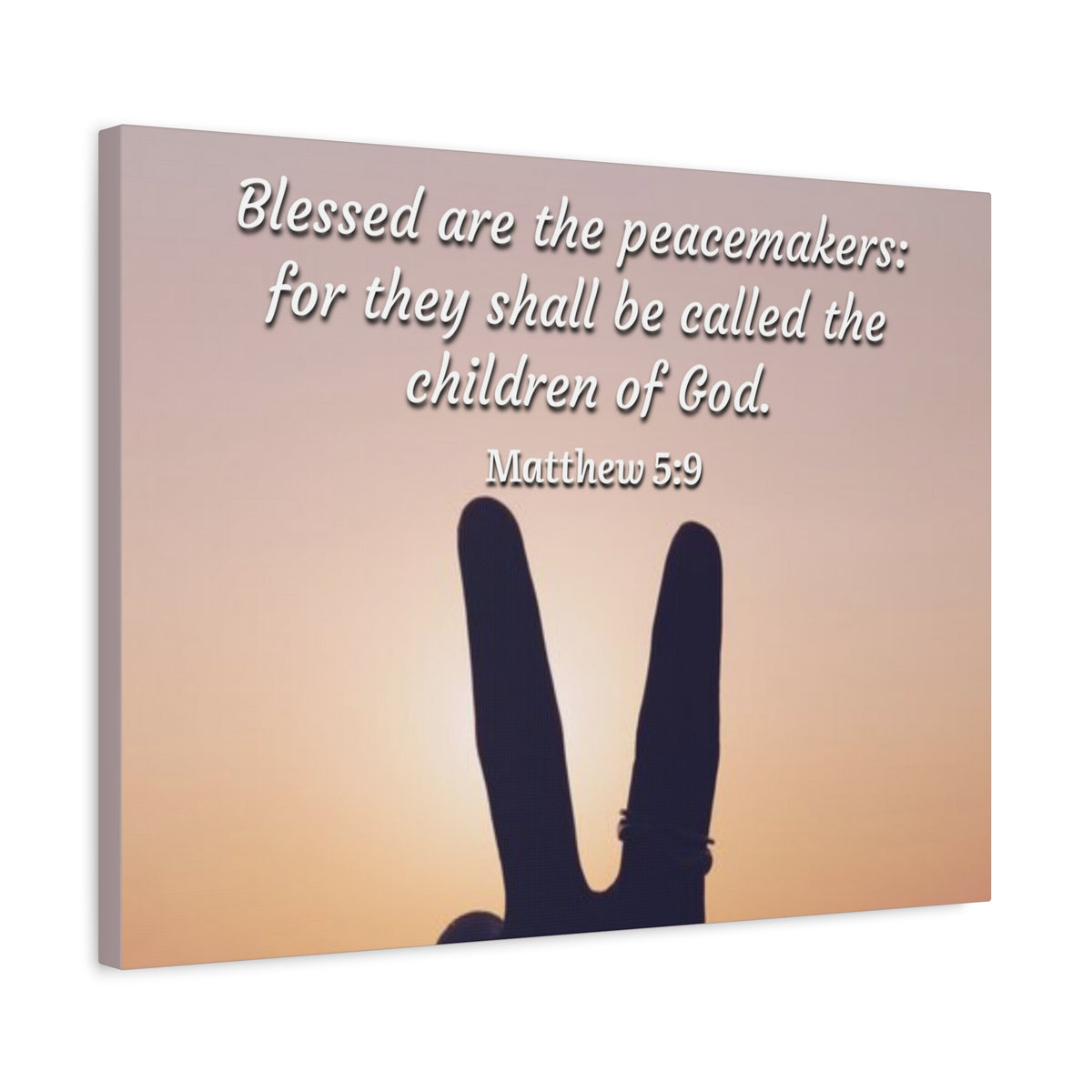 Scripture Canvas Peacemakers Matthew 5:9 Christian Wall Art Bible Verse Print Ready to Hang