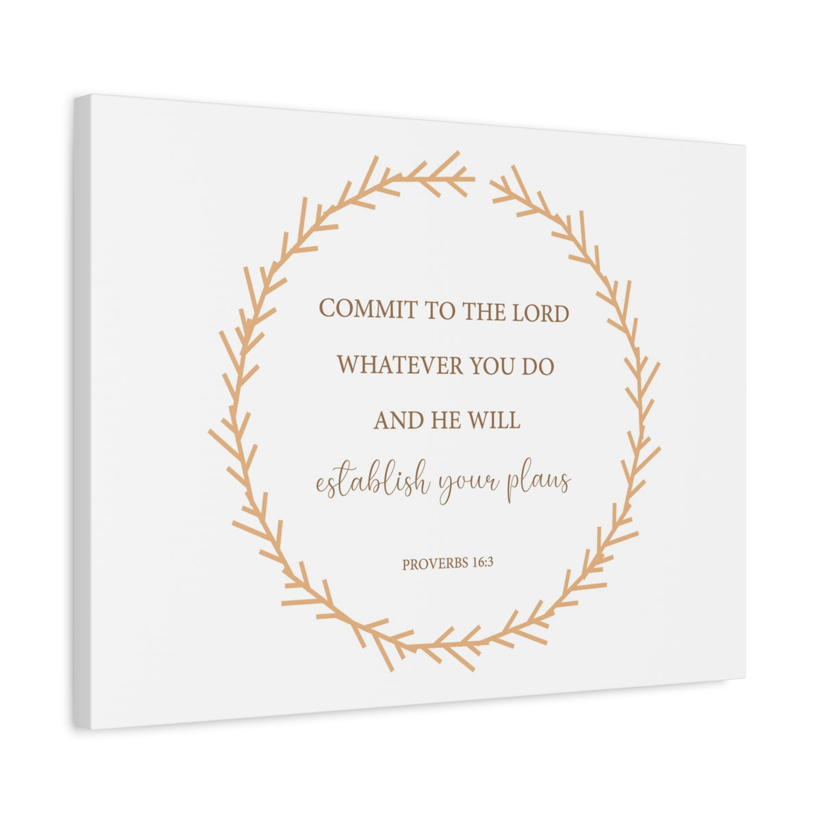 Scripture Canvas Come To The Lord Proverbs 16:3 Christian Wall Art Bible Verse Print Ready to Hang
