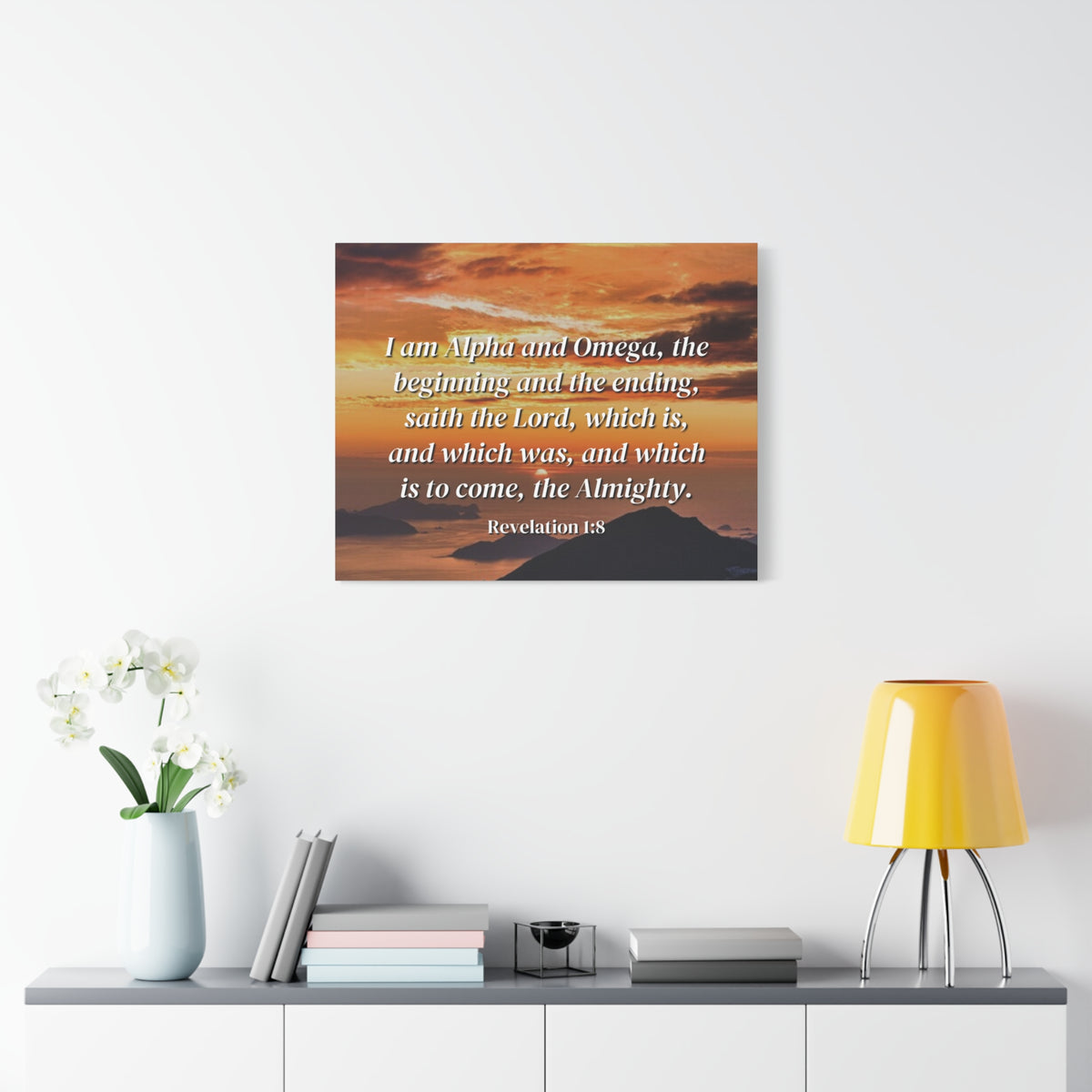 Scripture Canvas The Almighty Revelation 1:8 Christian Wall Art Bible Verse Print Ready to Hang