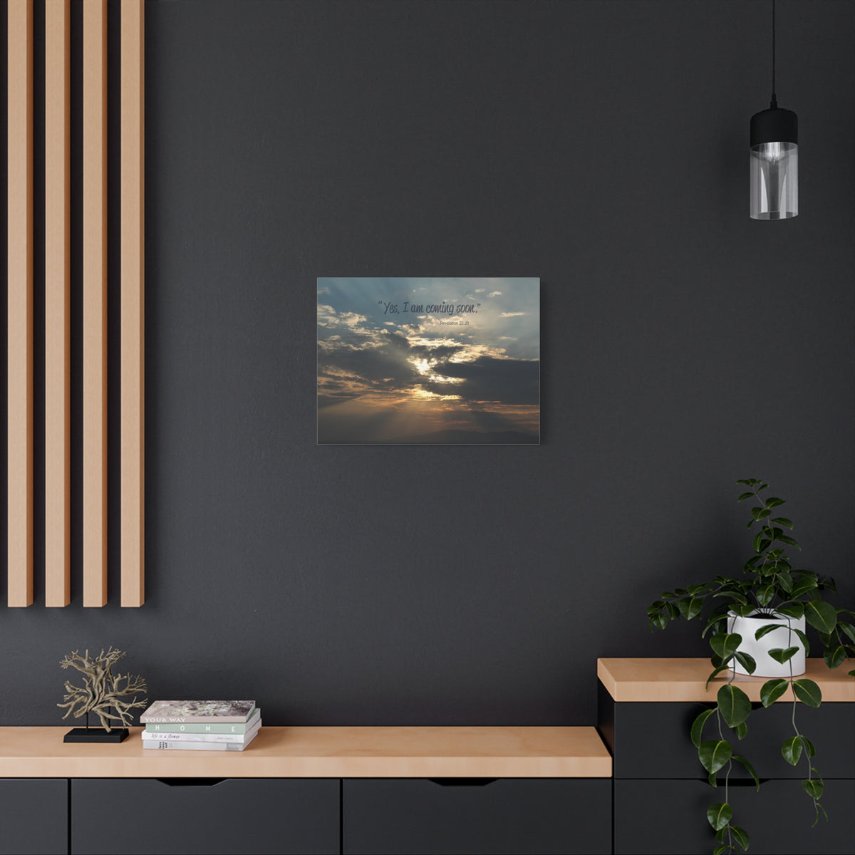 Scripture Canvas I Am Coming Soon Revelation 22:20 Christian Wall Art Bible Verse Print Ready to Hang