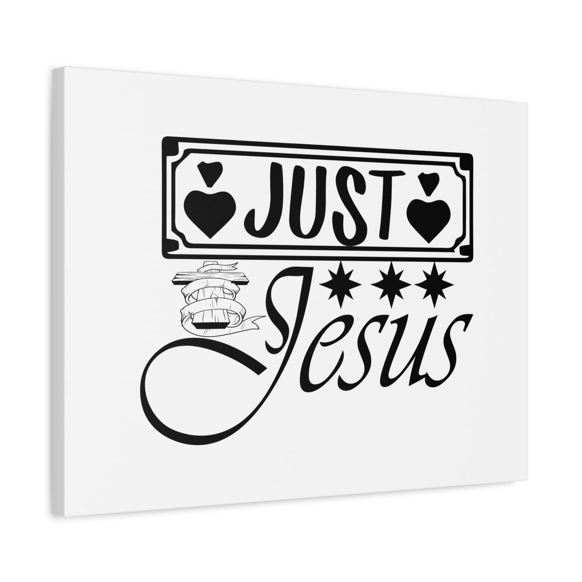 Scripture Canvas Just Jesus John 14:6 Four Hearts Christian Wall Art Bible Verse Print Ready to Hang
