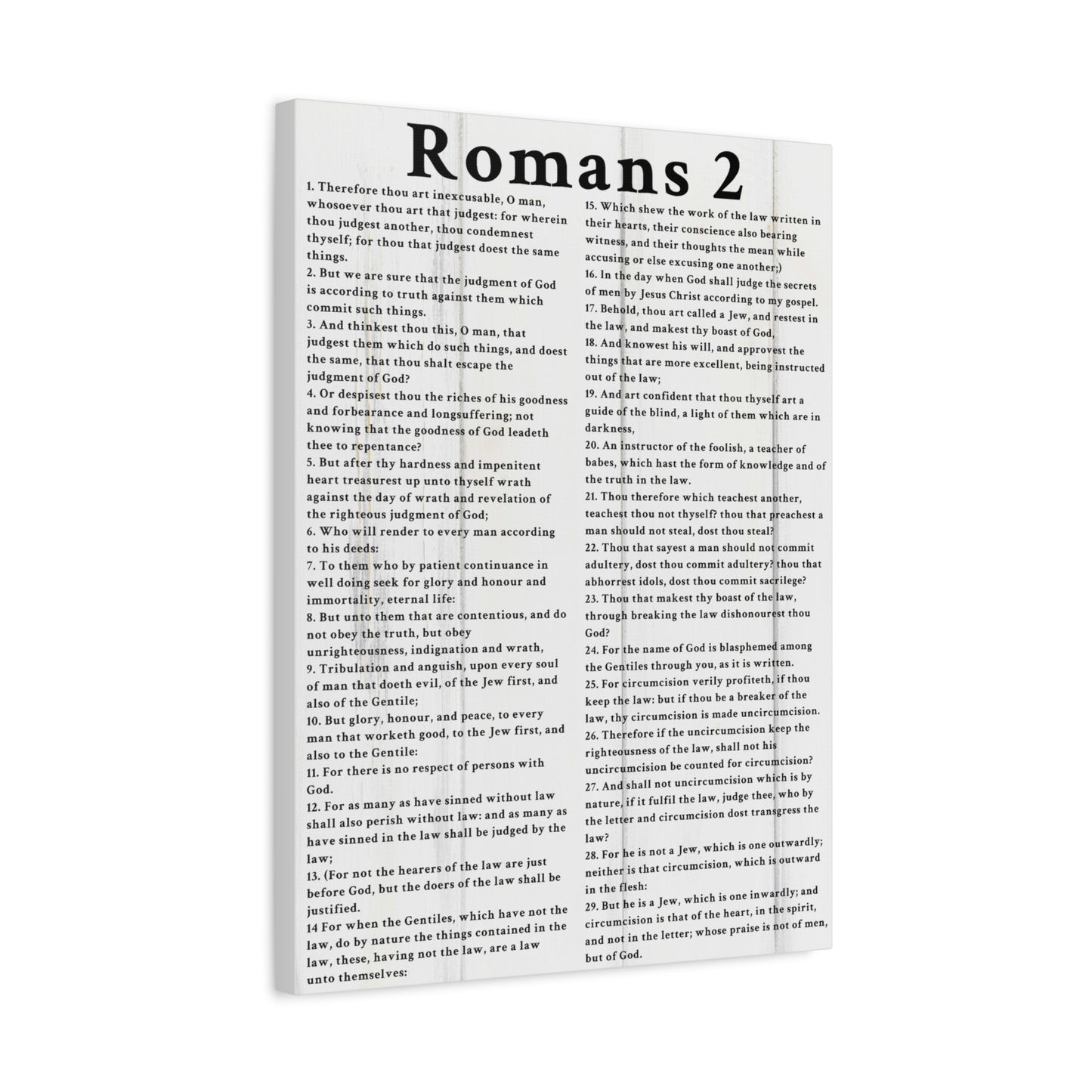 Scripture Walls Romans 2 White Bible Verse Canvas Christian Wall Art Ready to Hang Unframed