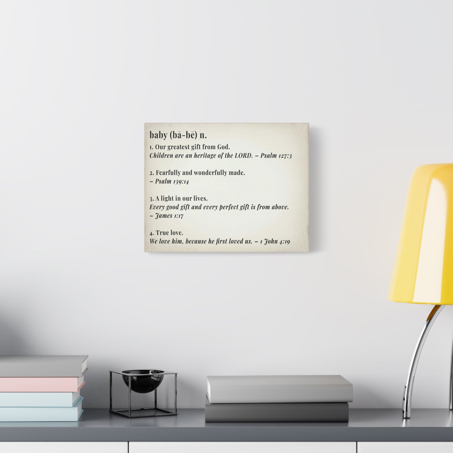 Scripture Walls Baby Definition by God Bible Verse Canvas Christian Wall Art Ready to Hang Unframed