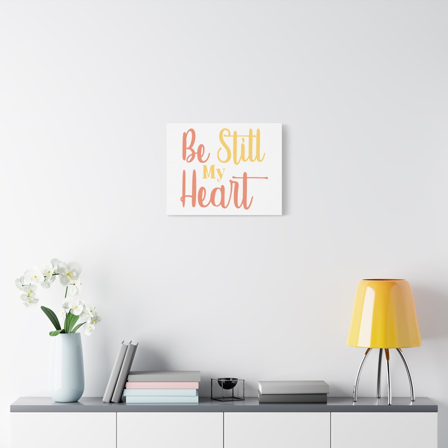Scripture Canvas Be Still Psalm 37:7 Christian Wall Art Print Ready to Hang