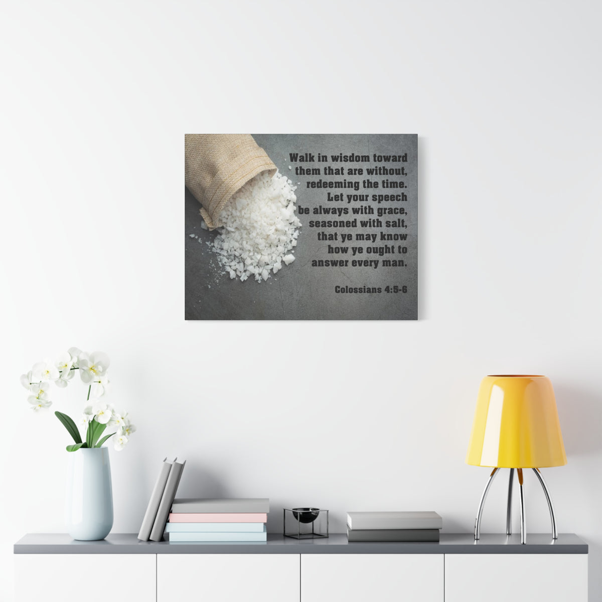Scripture Canvas Walk in Wisdom Colossians 4:5-6 Christian Wall Art Bible Verse Print Ready to Hang