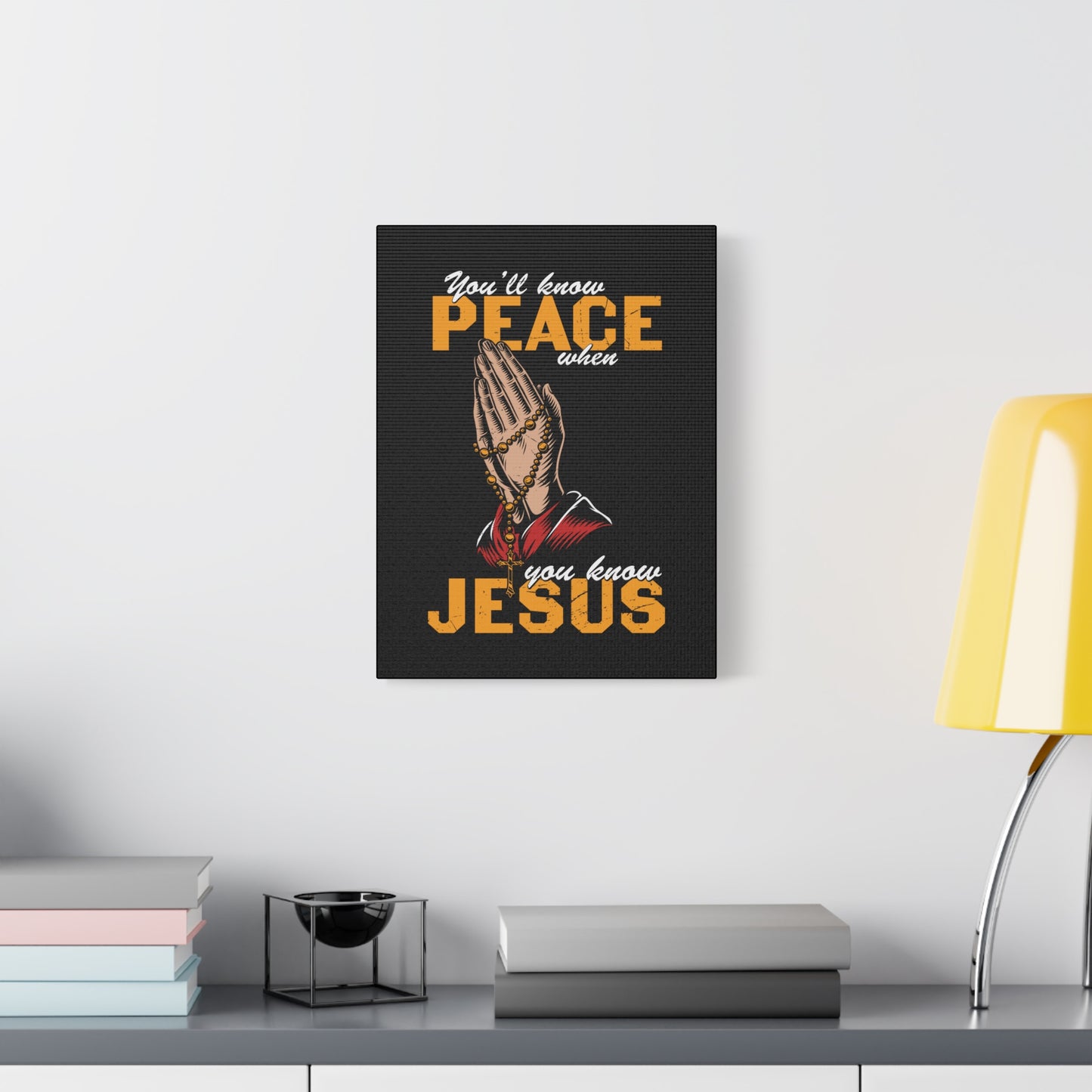 Scripture Canvas You'll Know Peace Rosary Psalms 96:1-13 Christian Wall Art Bible Verse Print Ready to Hang