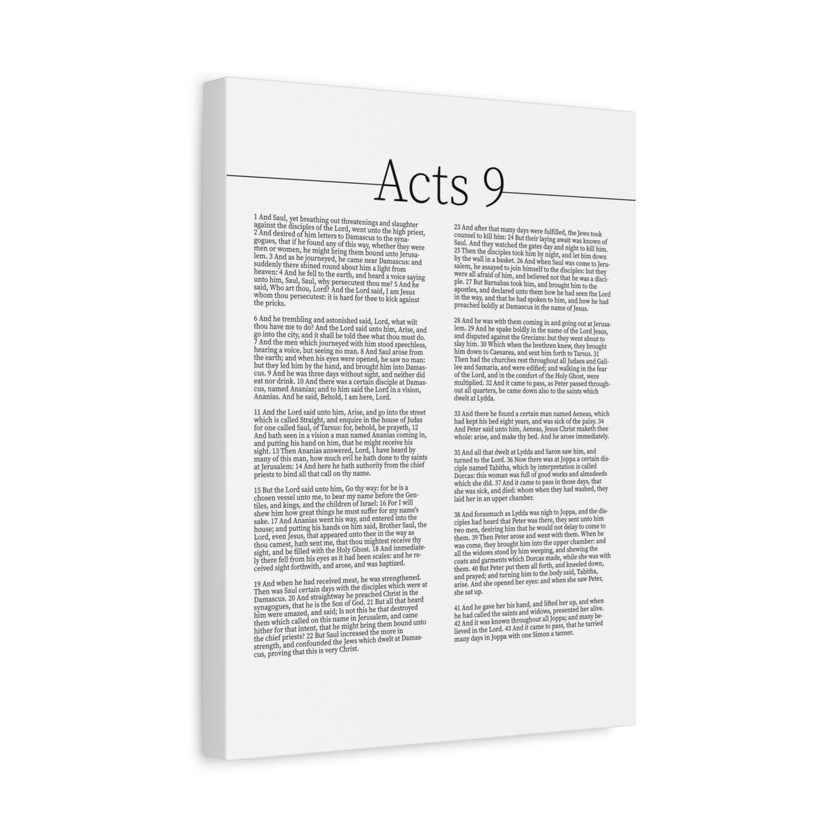 Scripture Canvas The Conversion of Saul Acts 9 Christian Wall Art Bible Verse Print Ready to Hang