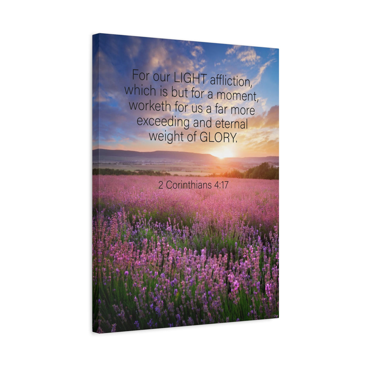 Scripture Canvas Eternal Glory 2 Corinthians 4:17 Christian Wall Art Bible Verse Print Ready to Hang