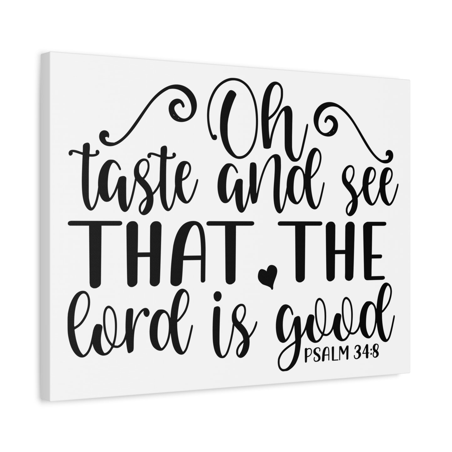Scripture Canvas Oh Taste And See That Psalm 34:8 Christian Wall Art Bible Verse Print Ready To Hang