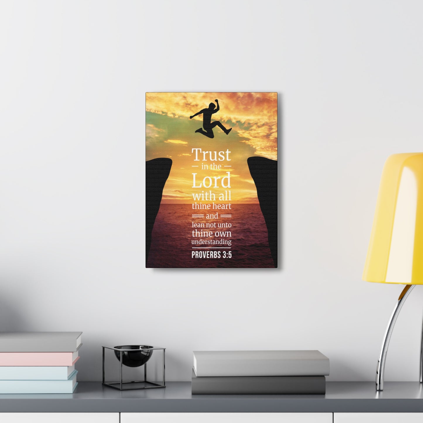 Trust in The Lord Proverbs 3:5 Christian Wall Art Bible Verse Print Ready to Hang