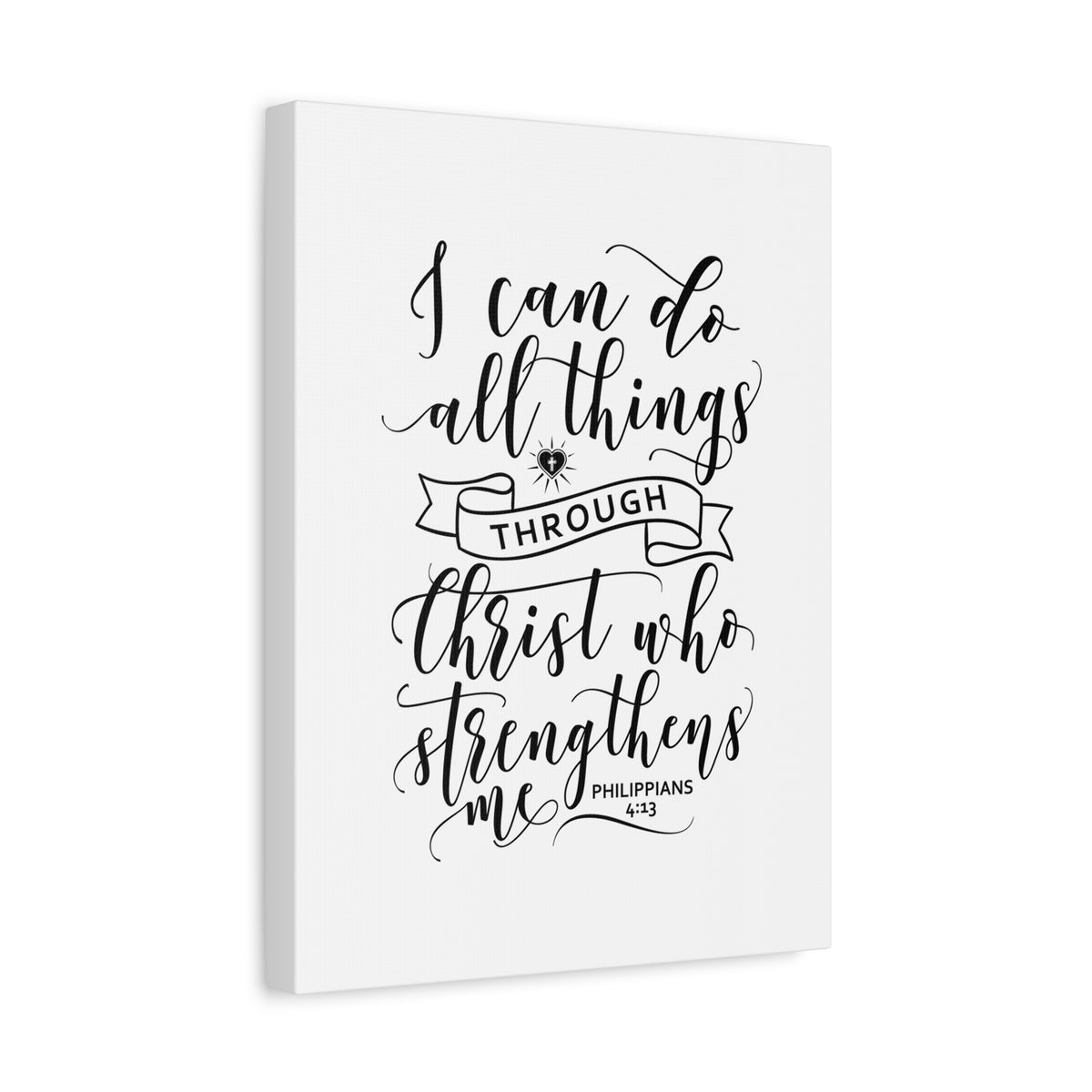 Scripture Canvas Christ Who Strengthens Me Philippians 4:13 Christian Wall Art Bible Verse Print Ready to Hang