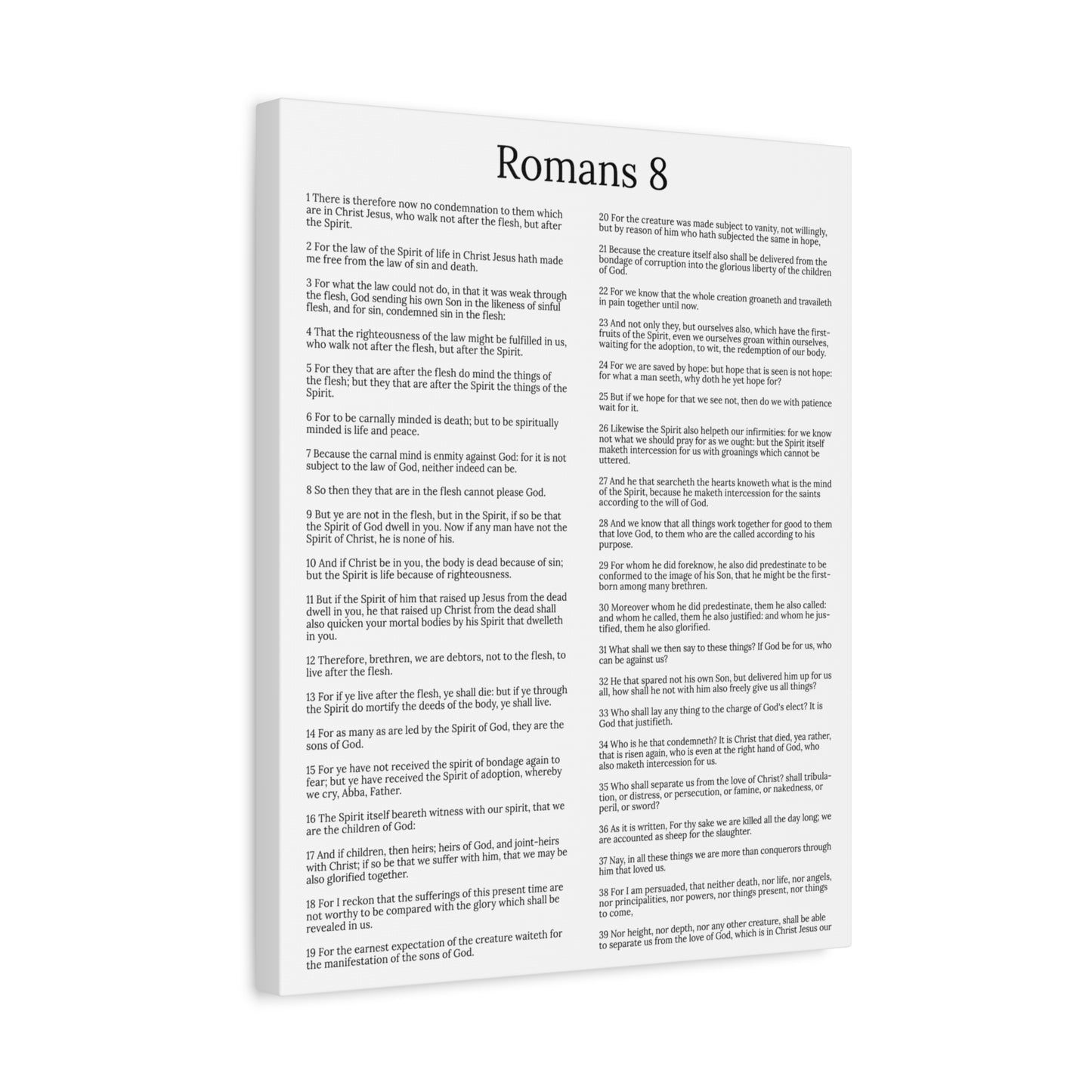 Scripture Walls Glorification Romans 8 Chapter White Christian Wall Art Print Ready to Hang Unframed