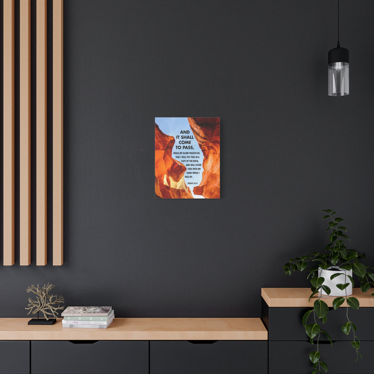Scripture Canvas It Shall Come to Pass Exodus 33:22 Christian Wall Art Bible Verse Print Ready to Hang