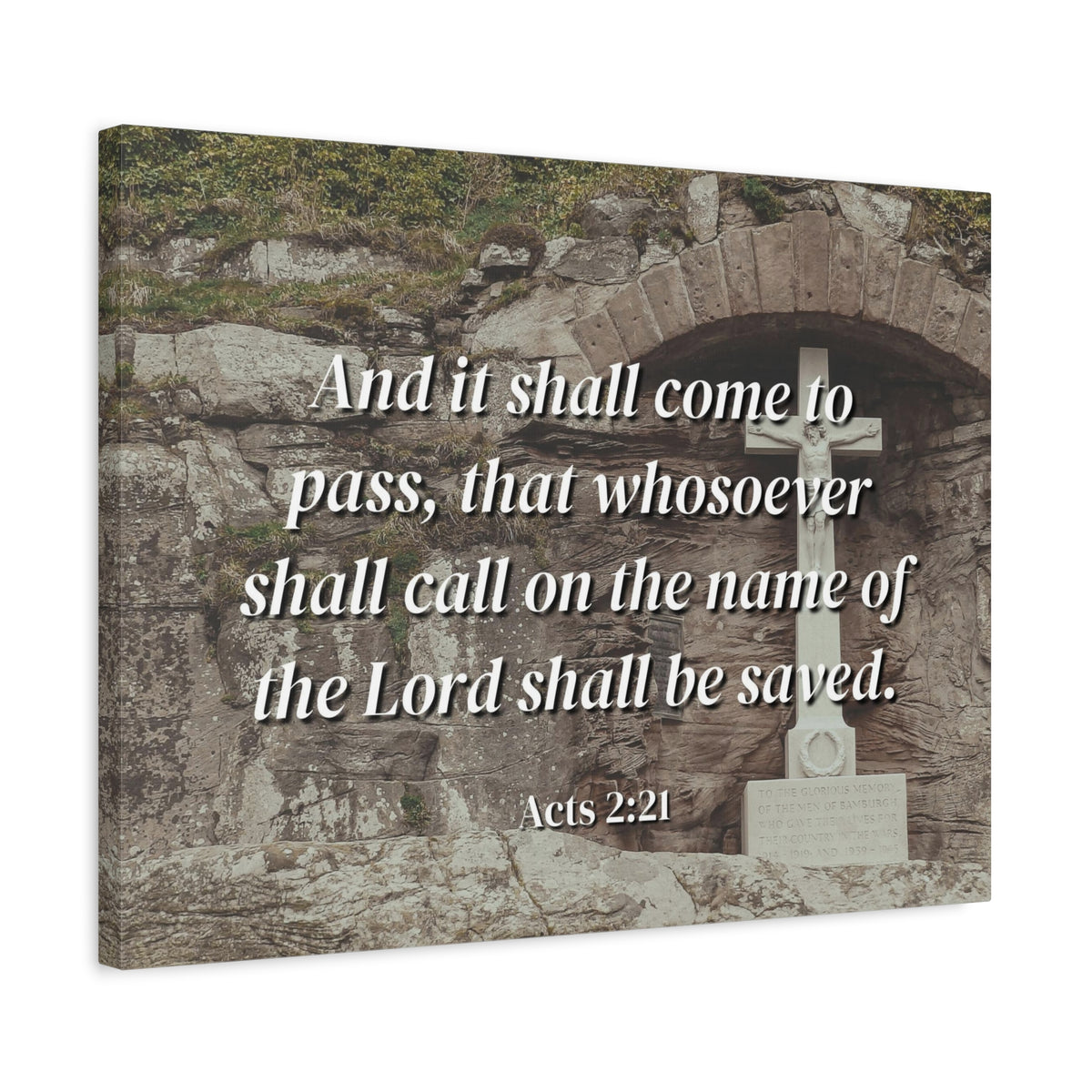 Scripture Canvas Be Saved Acts 2:21 Christian Wall Art Bible Verse Print Ready to Hang