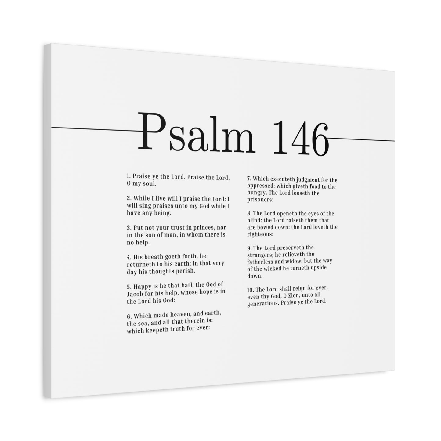 Scripture Canvas The Lord Loveth The Righteous Psalm 146 Christian Wall Art Bible Verse Print Ready to Hang