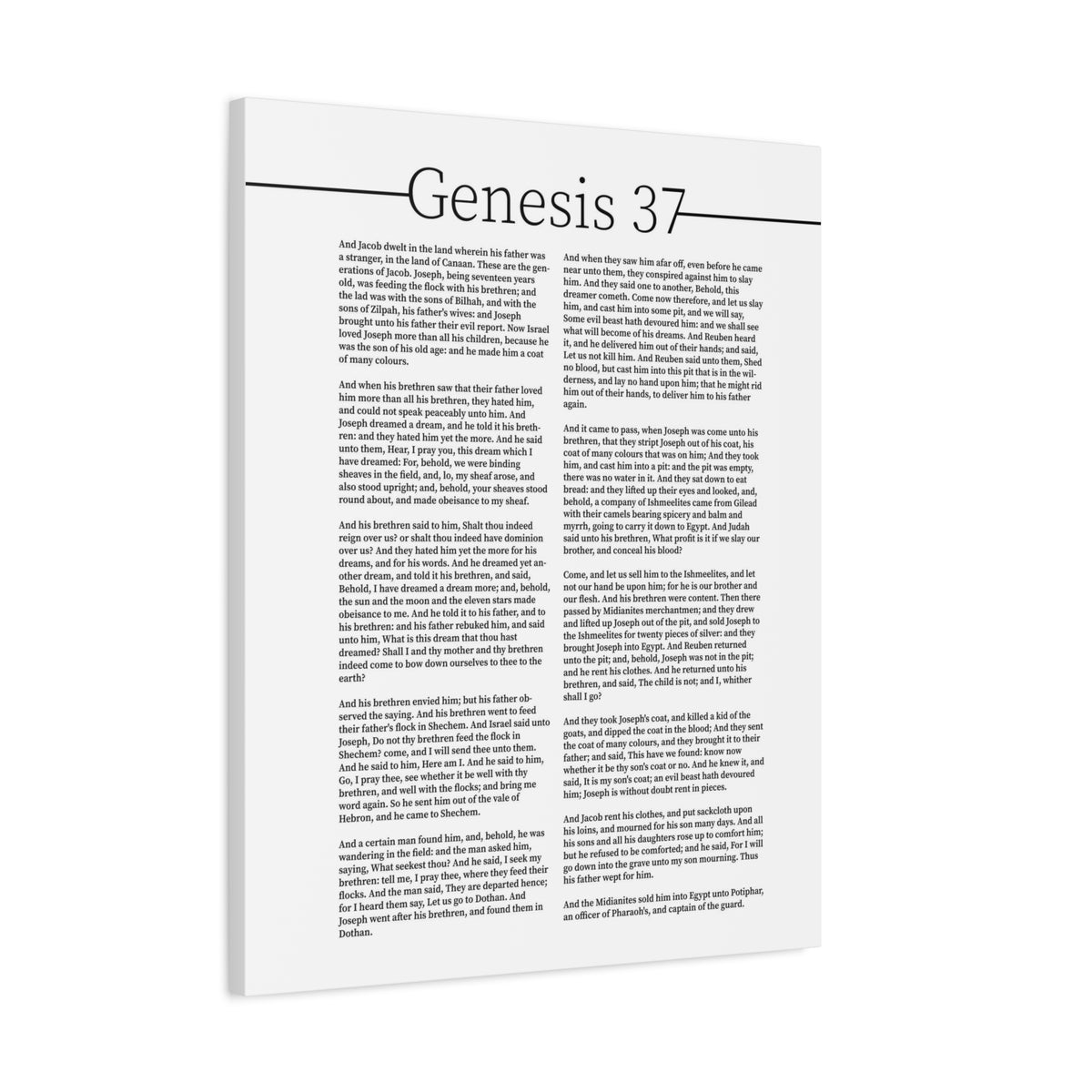 Scripture Canvas Joseph And The Coat Of Many Colours Genesis 37 Christian Wall Art Bible Verse Print Ready to Hang