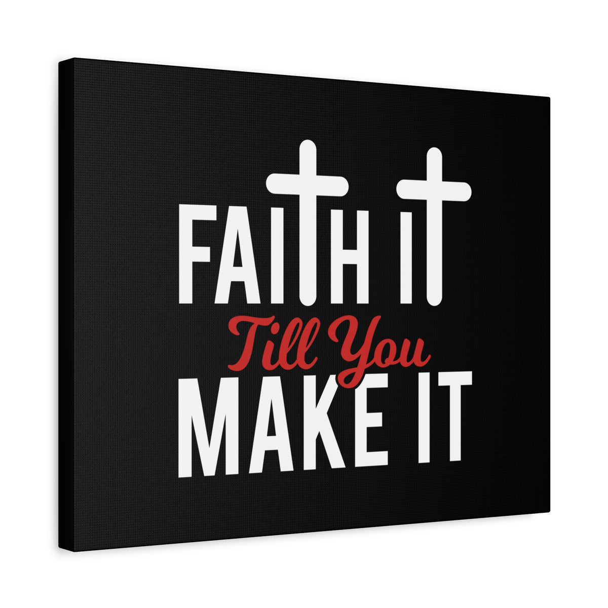 Scripture Canvas Faith It Till You Make It Hebrews 11:1 Red Christian Wall Art Bible Verse Print Ready to Hang