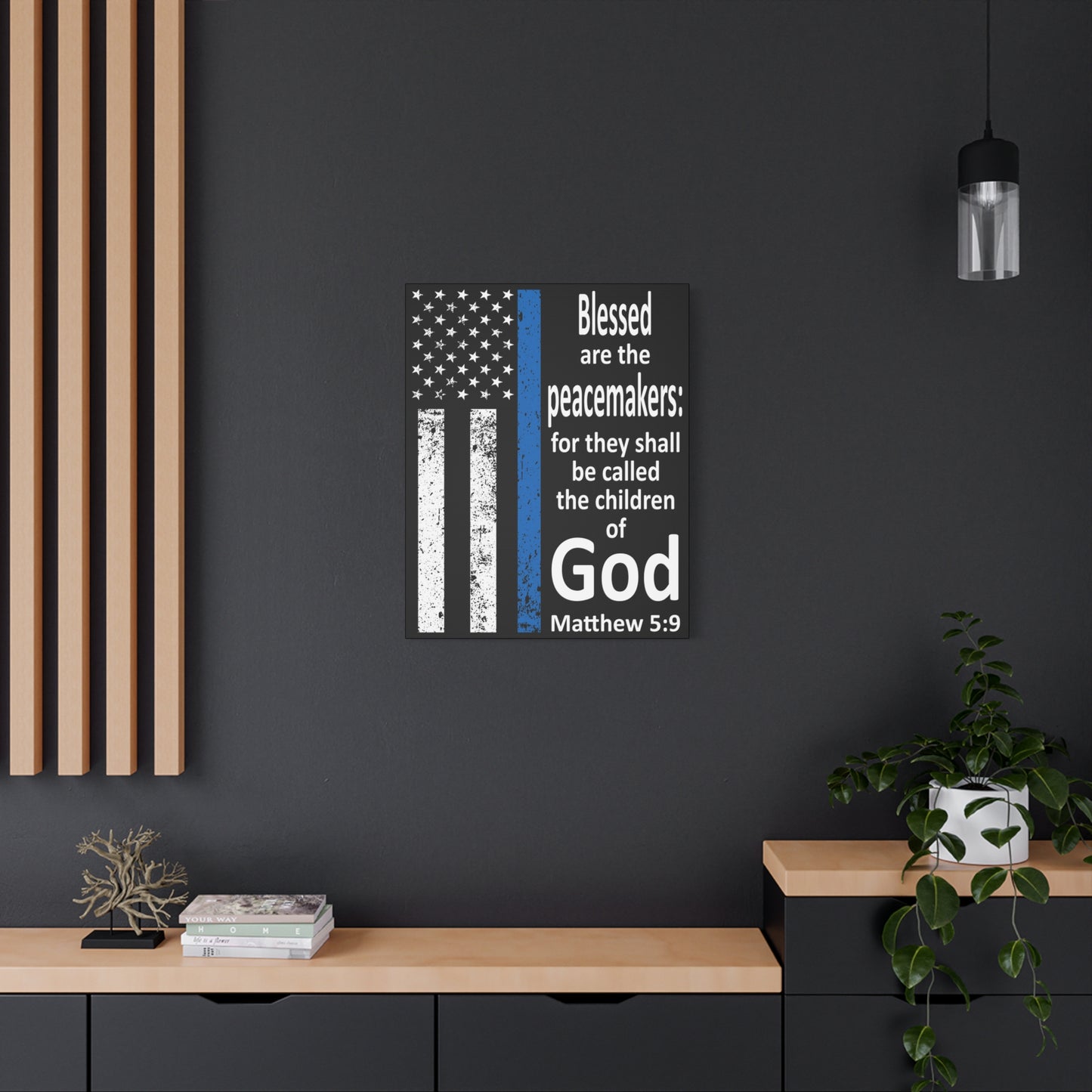 Scripture Walls Matthew 5:9 Police Officer Sign Bible Canvas Christian Wall Art Ready to Hang Unframed