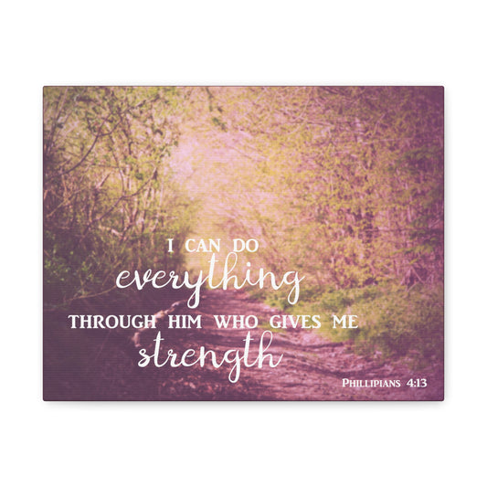 Through Him Trees Christian Philippians 4:13 Wall Art Bible Verse Print Ready to Hang