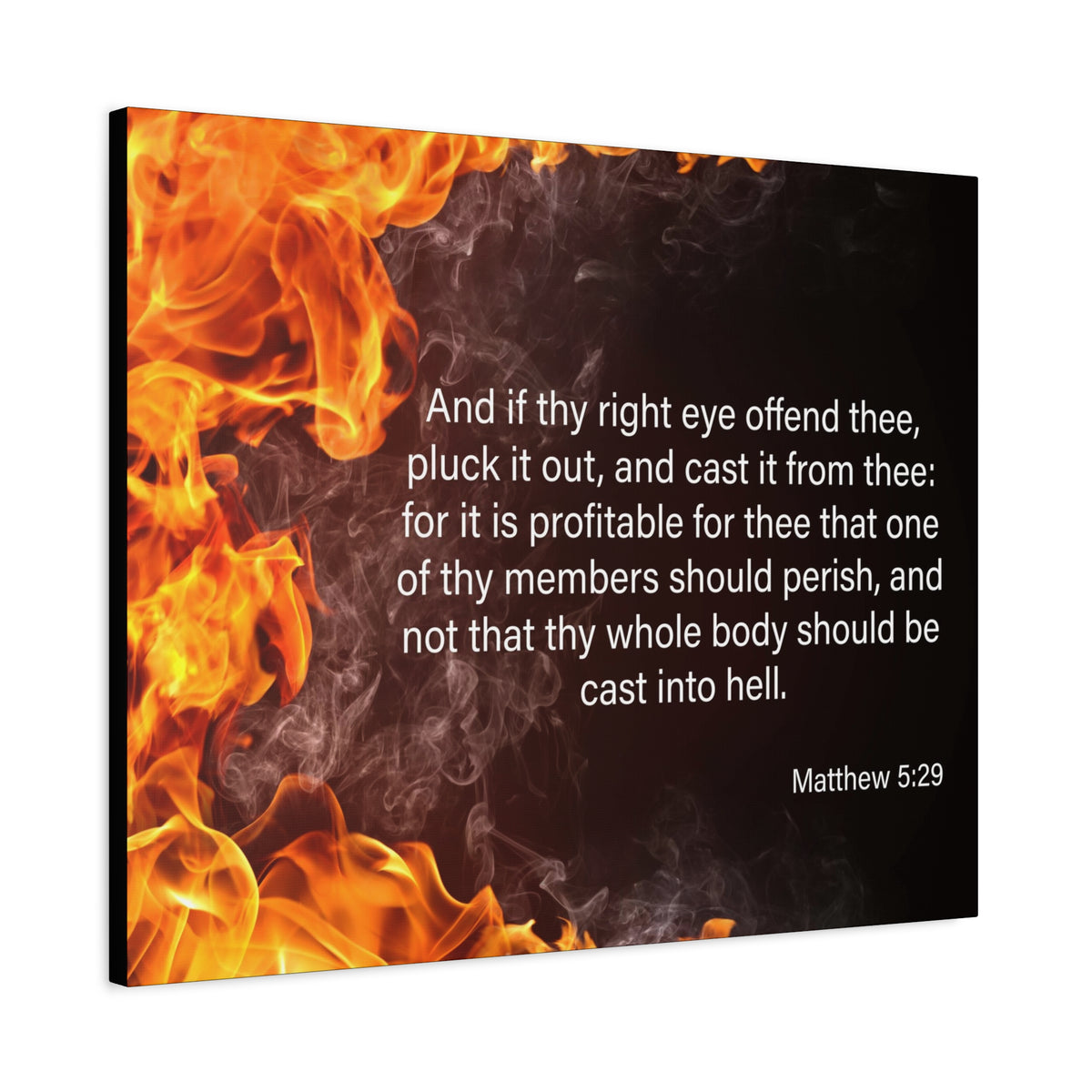 Scripture Canvas Pluck the Right Eye Matthew 5:29 Christian Wall Art Bible Verse Print Ready to Hang