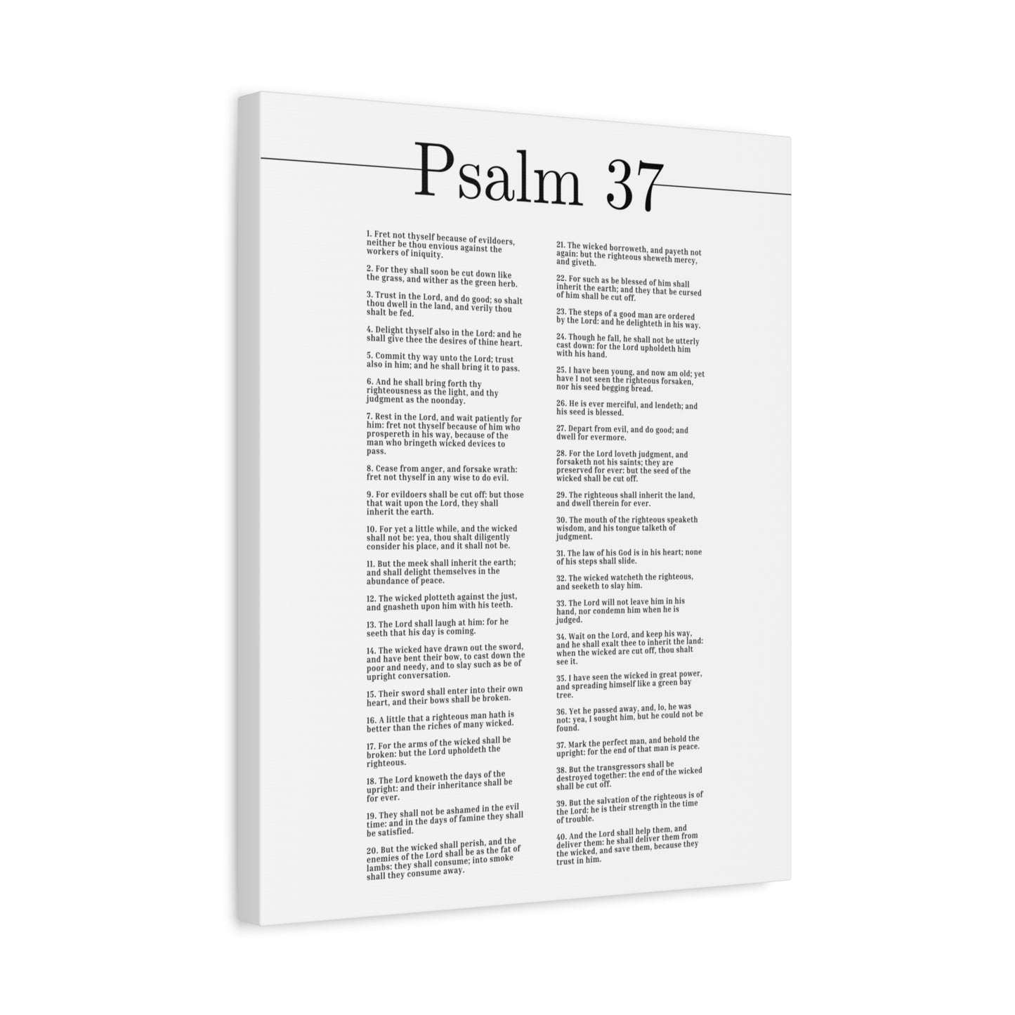 Scripture Canvas The Salvation Of The Righteous Psalm 37 Christian Wall Art Bible Verse Print Ready to Hang