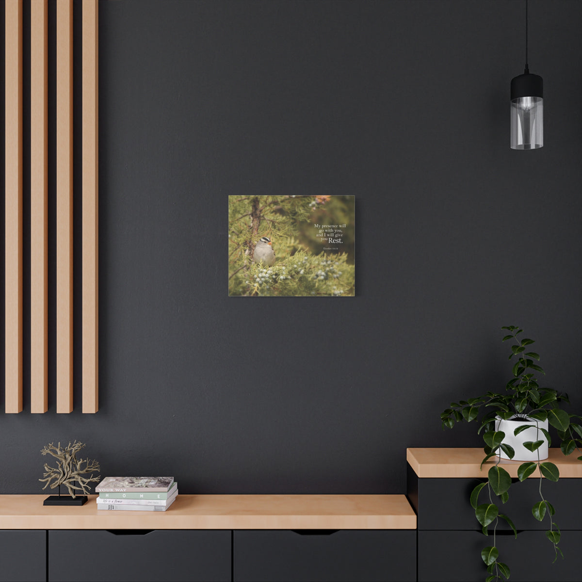 Scripture Canvas My Presence Exodus 53:14 Christian Wall Art Bible Verse Print Ready to Hang
