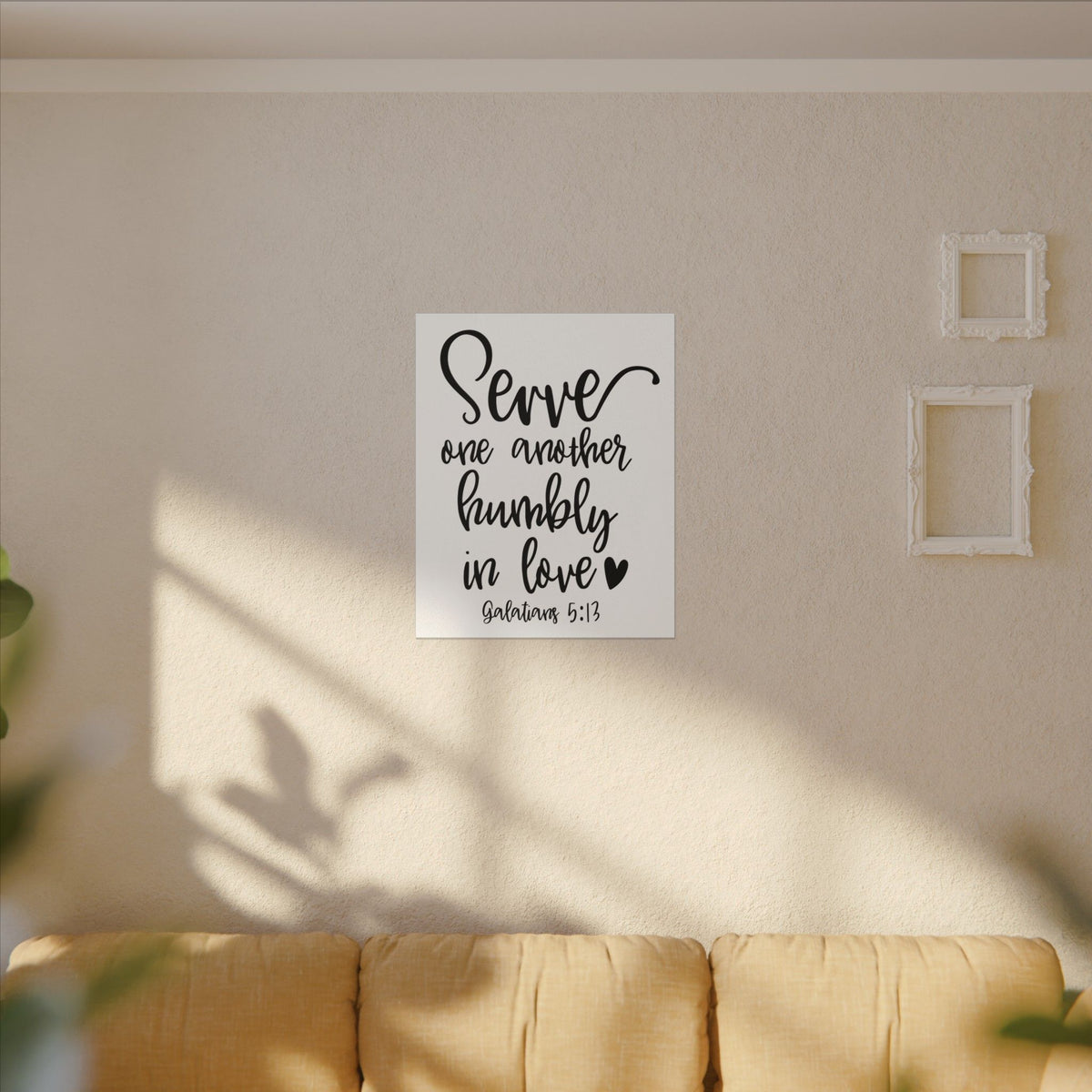 Scripture Canvas Serve One Another Galatians 5:13 Christian Wall Art Bible Verse Print Ready to Hang