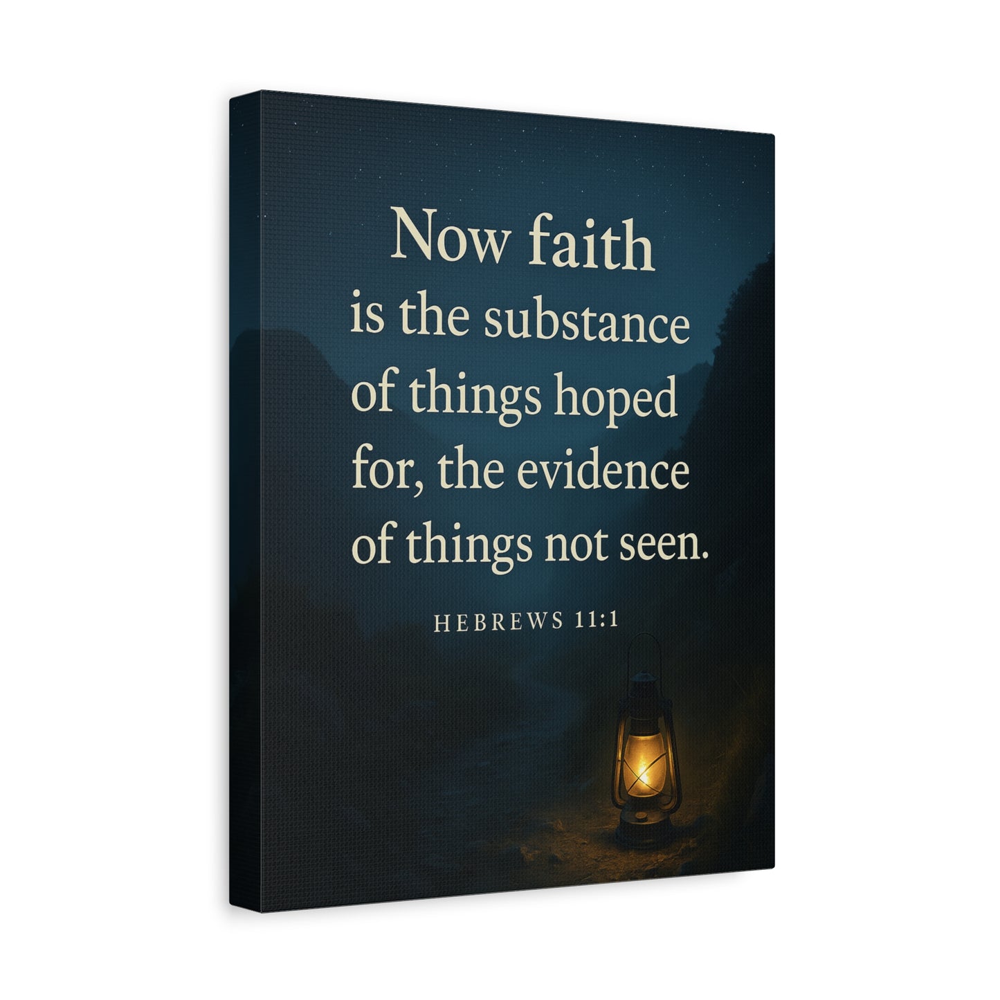 Bible Verse Canvas Hebrews 11:1 Christian Home Décor Wall Art Scripture Ready to Hang Faith Print