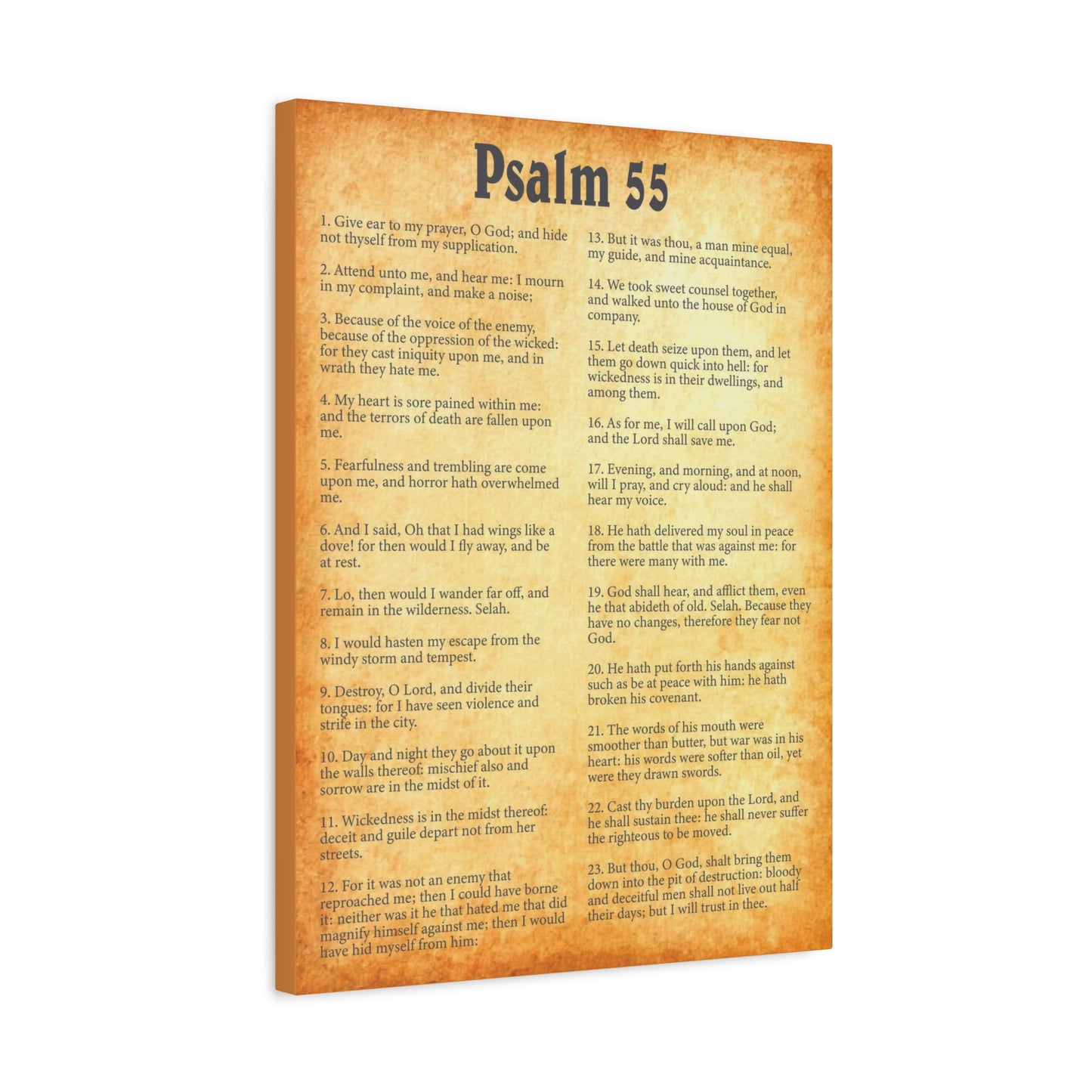 Scripture Walls Psalm 55 Gold Bible Chapter Canvas Christian Wall Art Ready to Hang