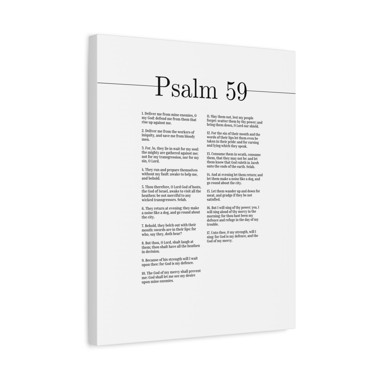 Scripture Canvas O Lord Our Shield Psalm 59 Christian Wall Art Bible Verse Print Ready to Hang