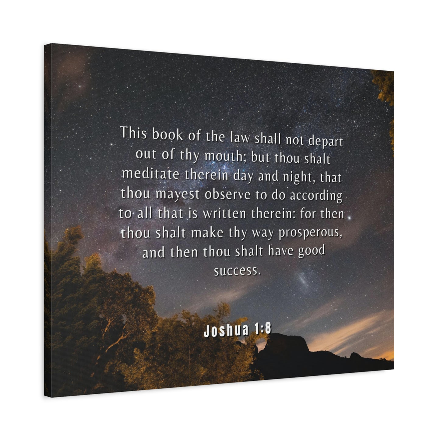 Scripture Canvas Good Success Joshua 1:8 Christian Wall Art Bible Verse Print Ready to Hang