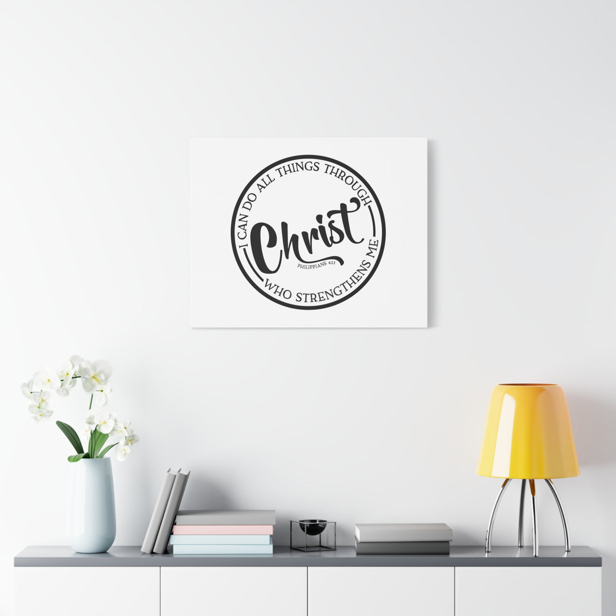 Scripture Canvas Who Strengthens Me Philippians 4:13 Christian Wall Art Bible Verse Print Ready to Hang