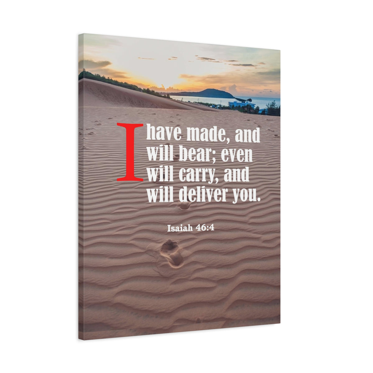 Scripture Canvas Lord Will Carry You Isaiah 46:4 Christian Wall Art Bible Verse Print Ready to Hang