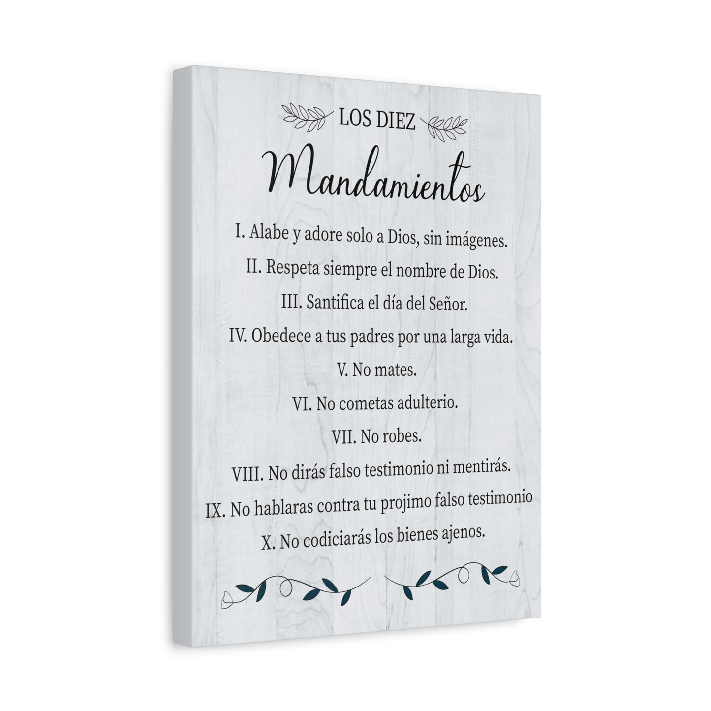 Los Diez Mandamientos 10 Commandments Exodus 20:2-17 Spanish Portrait Christian Wall Art Bible Verse Print Ready to Hang