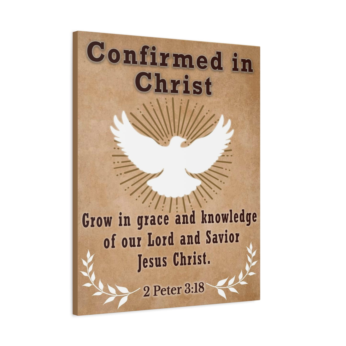 Scripture Walls Confirmed in Christ 2 Peter 3:18 Bible Canvas Christian Wall Art Ready to Hang Unframed