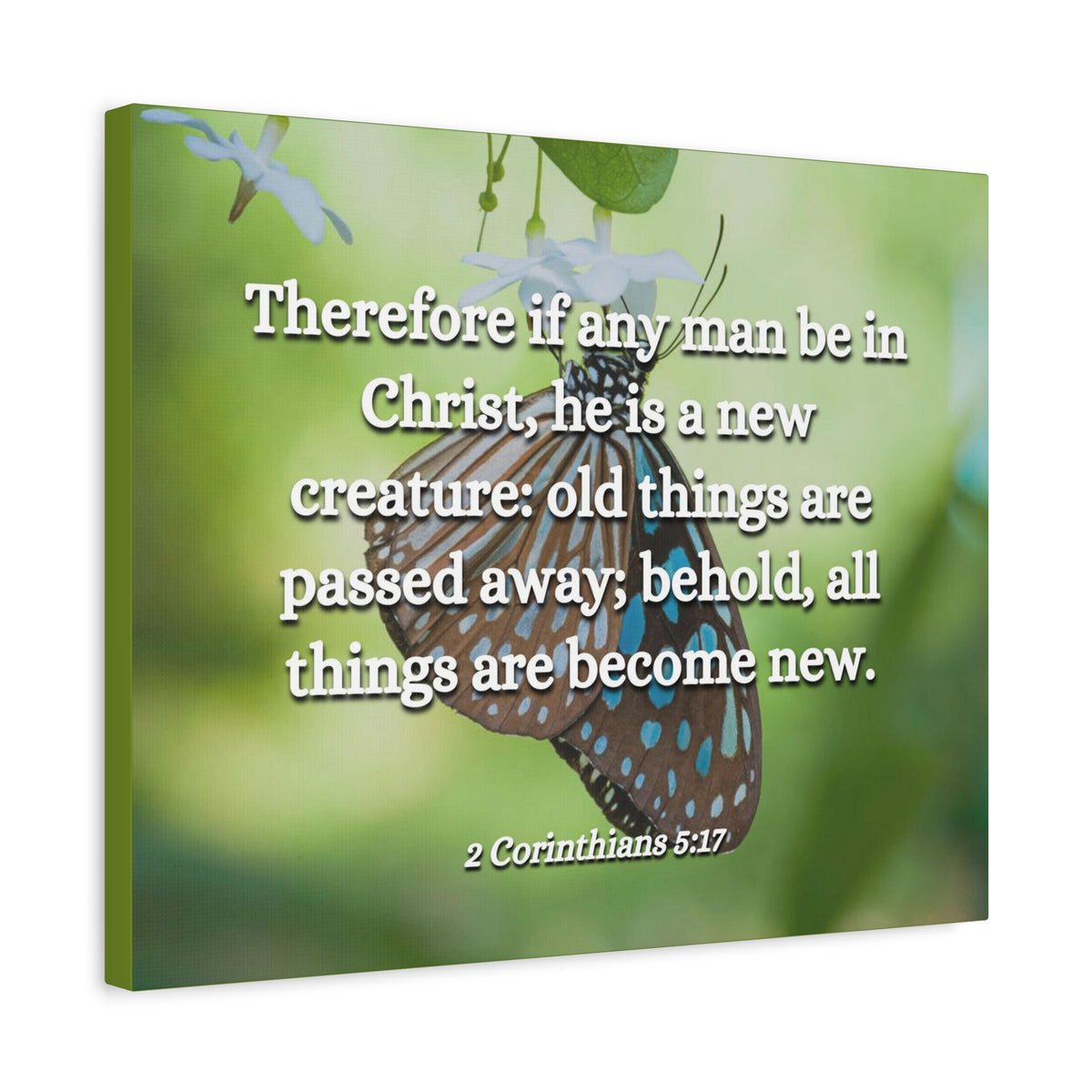 Scripture Canvas New Creature 2 Corinthians 5:17 Christian Wall Art Bible Verse Print Ready to Hang