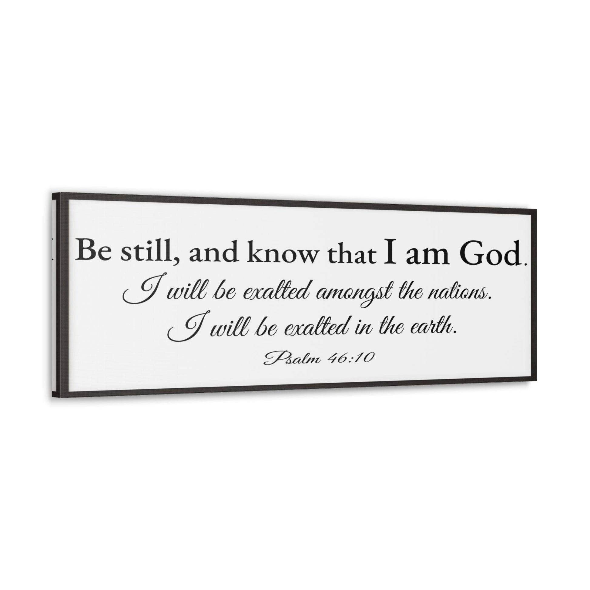Scripture Walls Psalm 46:10 White Bible Verse Canvas Christian Wall Art Ready to Hang Unframed-Express Your Love Gifts