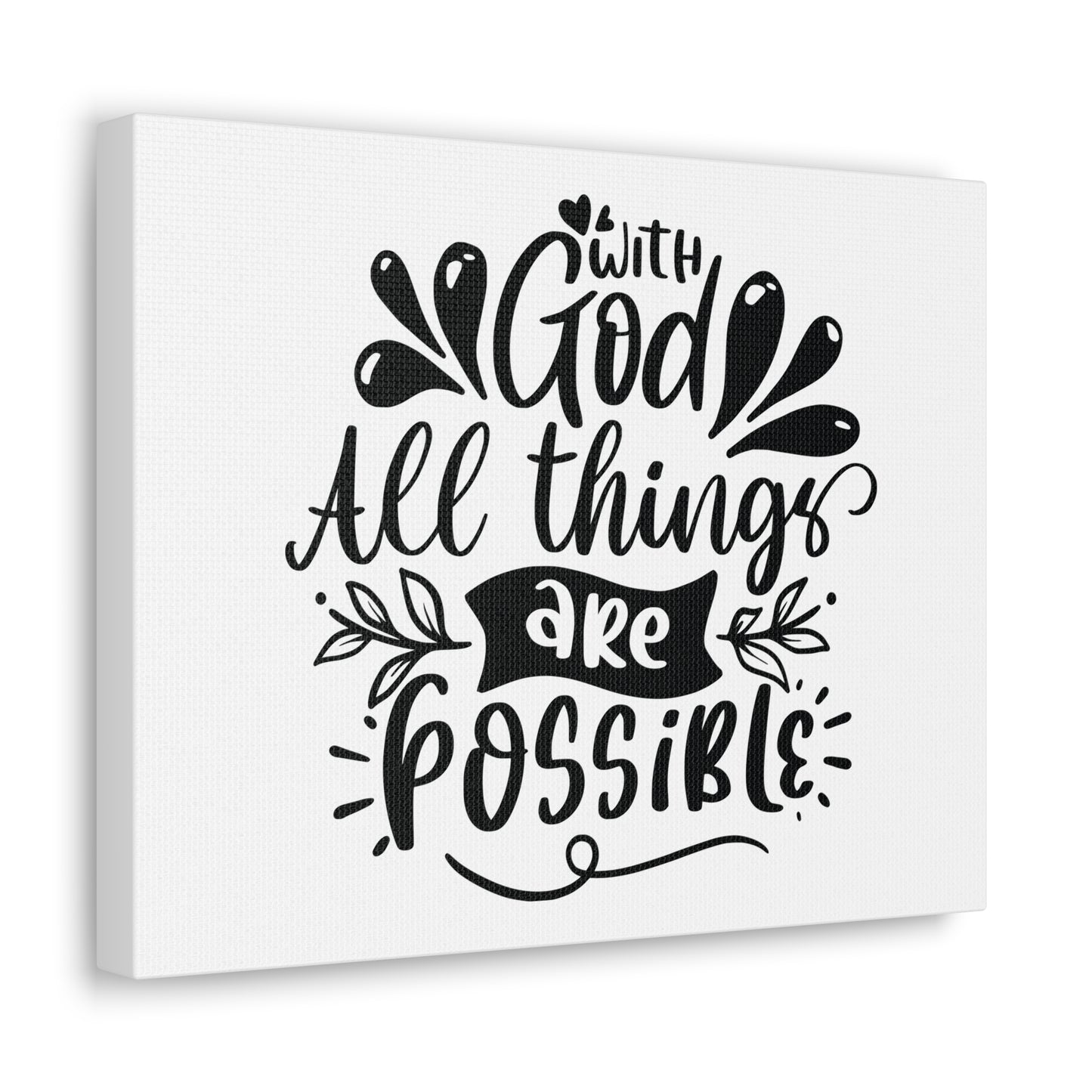 With God All Things Are Possible Matthew 19:26 Christian Wall Art Bible Verse Print Ready to Hang