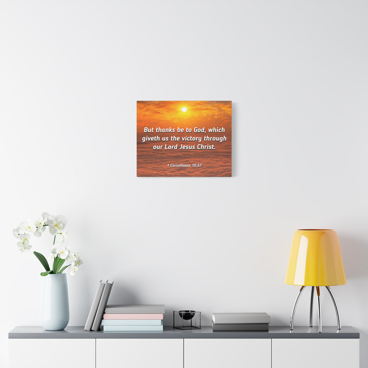 Scripture Canvas The Victory 1 Corinthians 15:57 Christian Wall Art Bible Verse Print Ready to Hang